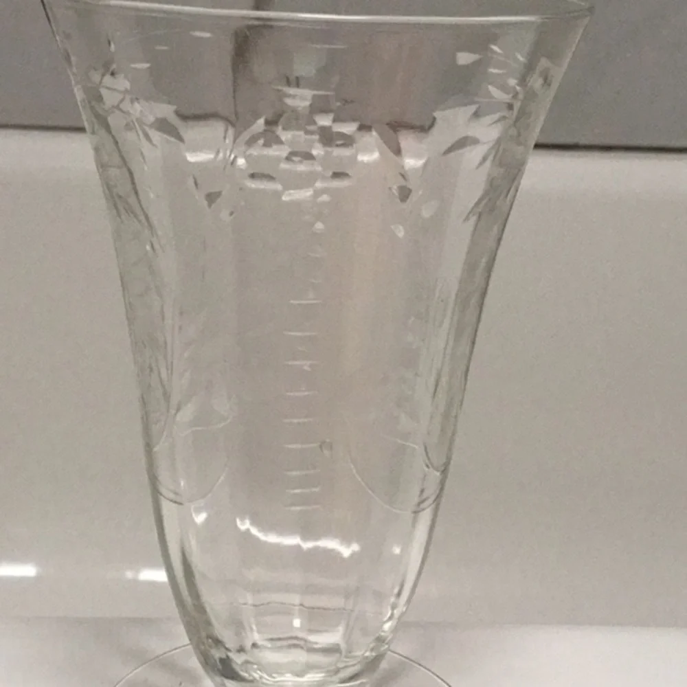 Rock Sharpe set of 6 crystal parfait or iced tea glass, from the 1930s or 1940s.
